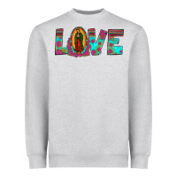 Heather Grey love our lady of guadalupe Heavyweight Sweatshirt - JahusDesignShop