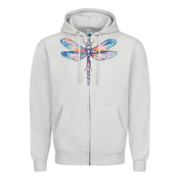 Dove Grey dragonfly Zipper Hoodie - MaliasSmallBusiness