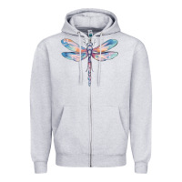 Heather Grey dragonfly Zipper Hoodie - MaliasSmallBusiness
