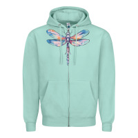 Seafoam dragonfly Zipper Hoodie - MaliasSmallBusiness