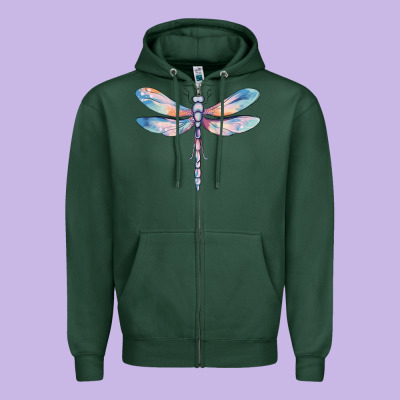 Dragonfly Zipper Hoodie Designed By Maliassmallbusiness