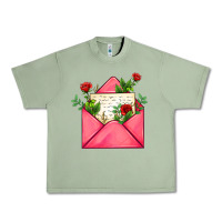 Oil Green pink letter Urban Heavy Tee - AdoDesignShop