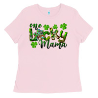 Bubblegum Pink st. patricks day one lucky mama Ladies Tee - RanaPortraitStore