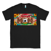 Black soccer mom with ball and sunflower and serape licanse plate Classic Tee - Artiststas
