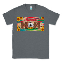 Charcoal Heather soccer mom with ball and sunflower and serape licanse plate Classic Tee - Artiststas