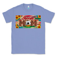 Colony Blue soccer mom with ball and sunflower and serape licanse plate Classic Tee - Artiststas