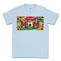 Dusty Blue soccer mom with ball and sunflower and serape licanse plate Classic Tee - Artiststas