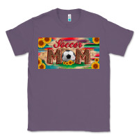 Lavender soccer mom with ball and sunflower and serape licanse plate Classic Tee - Artiststas