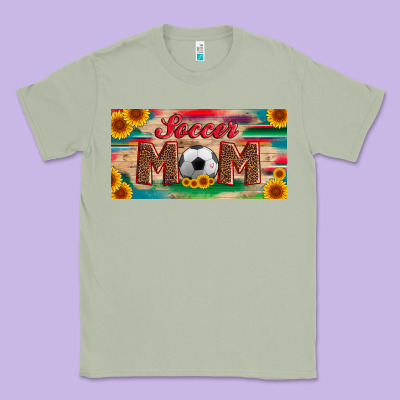 Soccer Mom With Ball And Sunflower And Serape Licanse Plate Classic Tee Designed By Artiststas