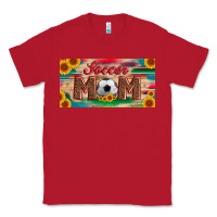 Red soccer mom with ball and sunflower and serape licanse plate Classic Tee - Artiststas