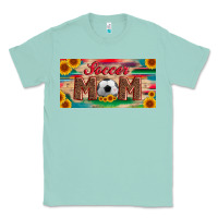 Seafoam soccer mom with ball and sunflower and serape licanse plate Classic Tee - Artiststas