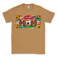 Toasted Coconut soccer mom with ball and sunflower and serape licanse plate Classic Tee - Artiststas