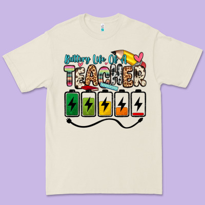 Battery Life Of A Teacher Premium Tee Designed By Zillion Design Studio