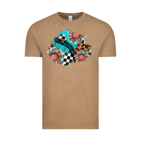 Vintage Coffee race sunflower patches Vintage Tee - AdoDesignShop