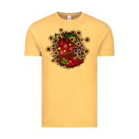 Vintage Mustard boots wood slice ornament Vintage Tee - JahusDesignShop