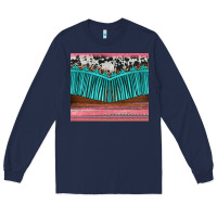 Navy western fringe cowhide leopard Long Sleeve Tee - BarkalooDesign