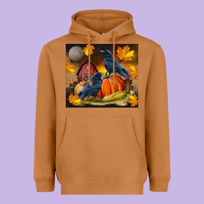 Fall Crow Heavyweight Hoodie Designed By Lillyallendesigns
