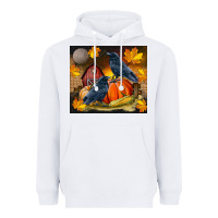 White Fall Crow Heavyweight Hoodie - LillyAllenDesigns