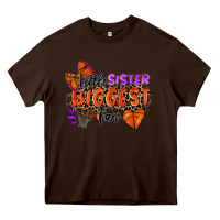 Chocolate Brown little sister biggest fan basketball Heavy Core Tee - Zillion Design Studio