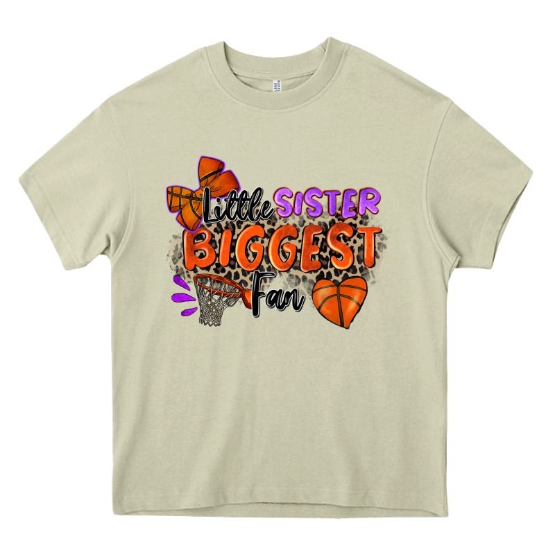 Little Sister Biggest Fan Basketball Heavy Core Tee by Zillion Design Studio | Teevron