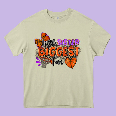 Little Sister Biggest Fan Basketball Heavy Core Tee Designed By Zillion Design Studio