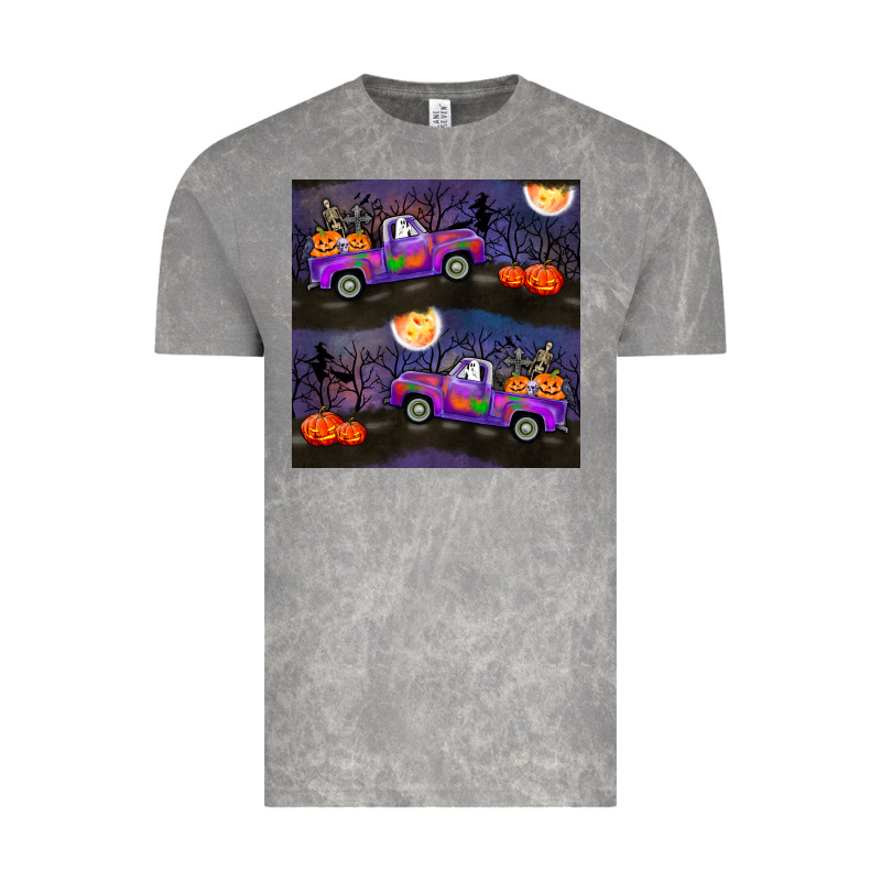 Halloween Spooky Truck Seamless Pattern Vintage Tee by BundleAndBundleShop | Teevron