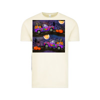 Vintage Arctic halloween spooky truck seamless pattern Vintage Tee - BundleAndBundleShop