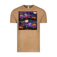 Vintage Camel halloween spooky truck seamless pattern Vintage Tee - BundleAndBundleShop