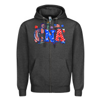 Charcoal Heather 4th of july cna Zipper Hoodie - NancyCooperArtShop