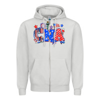 Dove Grey 4th of july cna Zipper Hoodie - NancyCooperArtShop