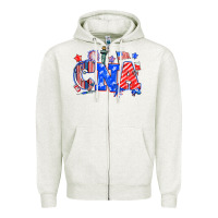 Oatmeal Heather 4th of july cna Zipper Hoodie - NancyCooperArtShop