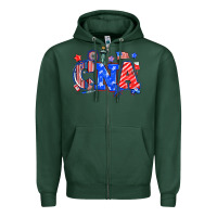 Sports Green 4th of july cna Zipper Hoodie - NancyCooperArtShop