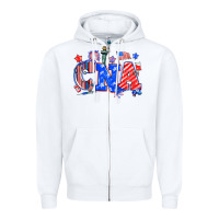 White 4th of july cna Zipper Hoodie - NancyCooperArtShop