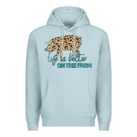 Blue Mist Life is Better on the Farm Premium Hoodie - Bettercallsaul