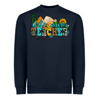 Navy wife mom teacher with sunflowers Heavyweight Sweatshirt - AdoDesignShop