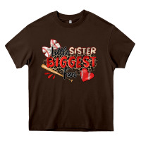 Chocolate Brown little sister biggest fan baseball Heavy Core Tee - Zillion Design Studio