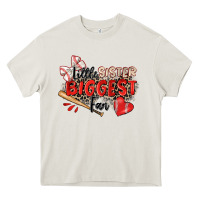 Cream little sister biggest fan baseball Heavy Core Tee - Zillion Design Studio