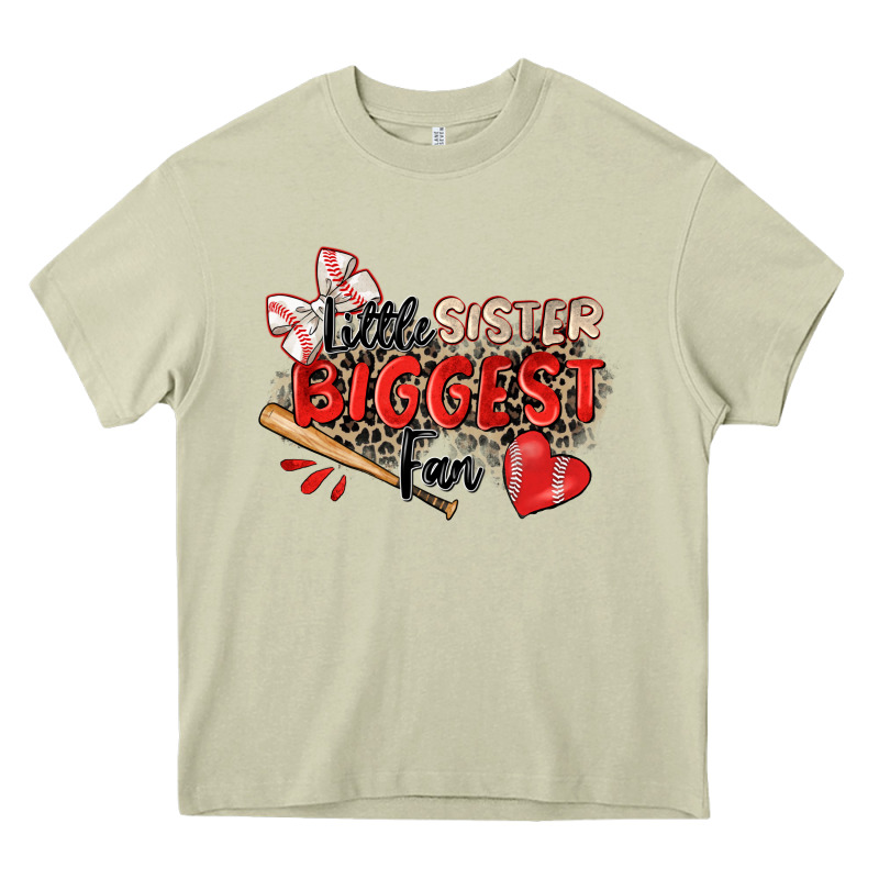 Little Sister Biggest Fan Baseball Heavy Core Tee by Zillion Design Studio | Teevron