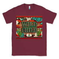 Burgundy wild chıld aztec gemstone and cactus Classic Tee - Artiststas