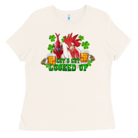 Bone st. patricks day roosters lets get lucked up Ladies Tee - RanaPortraitStore