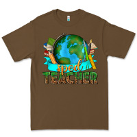 Cacao sped teacher with earth globe Premium Tee - texasbilliewilder