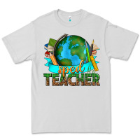 Dove Grey sped teacher with earth globe Premium Tee - texasbilliewilder