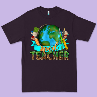 Sped Teacher With Earth Globe Premium Tee Designed By Texasbilliewilder
