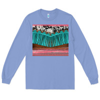 Colony Blue western fringe cowhide leopard Long Sleeve Tee - BarkalooDesign