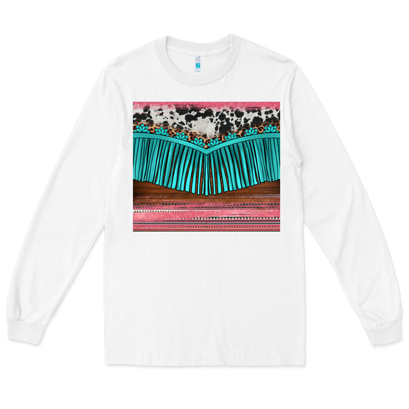 Western Fringe Cowhide Leopard Long Sleeve Tee by BarkalooDesign | Teevron