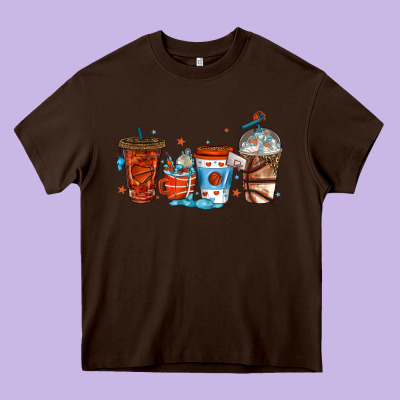 Basketball Coffee Cups Heavy Core Tee Designed By Texasbilliewilder