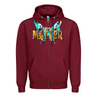 Burgundy you matter Zipper Hoodie - NancyCooperArtShop