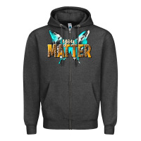 Charcoal Heather you matter Zipper Hoodie - NancyCooperArtShop