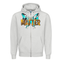 Dove Grey you matter Zipper Hoodie - NancyCooperArtShop