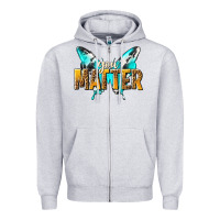 Heather Grey you matter Zipper Hoodie - NancyCooperArtShop